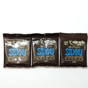 New 3-Pack 2150 Ernie Ball Extra Slinky Phosphor Bronze Acoustic Guitar Strings